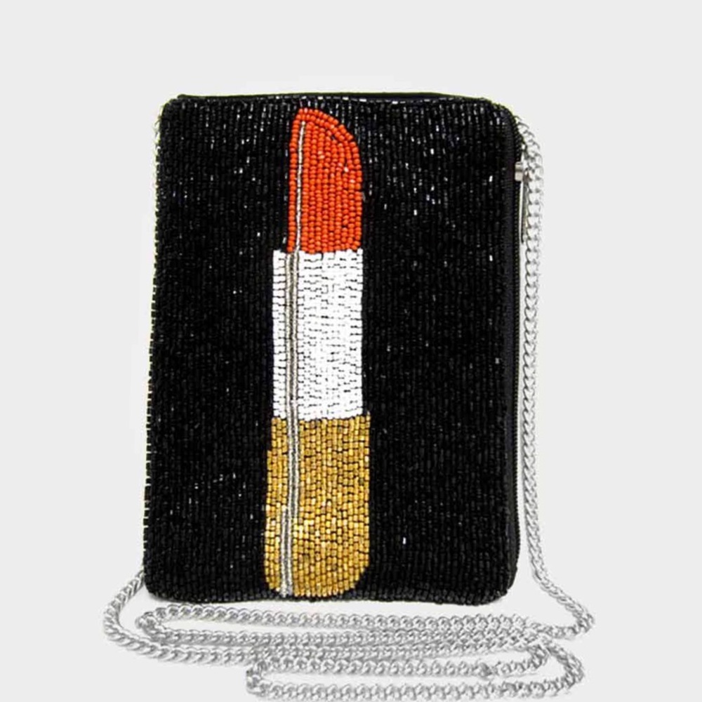 Lipstick Clutch (Beaded Crossbody Bag)